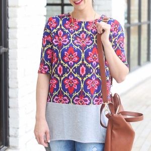 HTF LuLaRoe Dipped Irma, Floral Scrolls